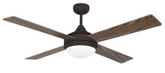 Ceiling fan with reversible blades and light Icaria