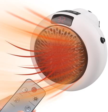 EBKCQ Termoventilatore da Parete, 400W Stufetta Elettrica da Bagno